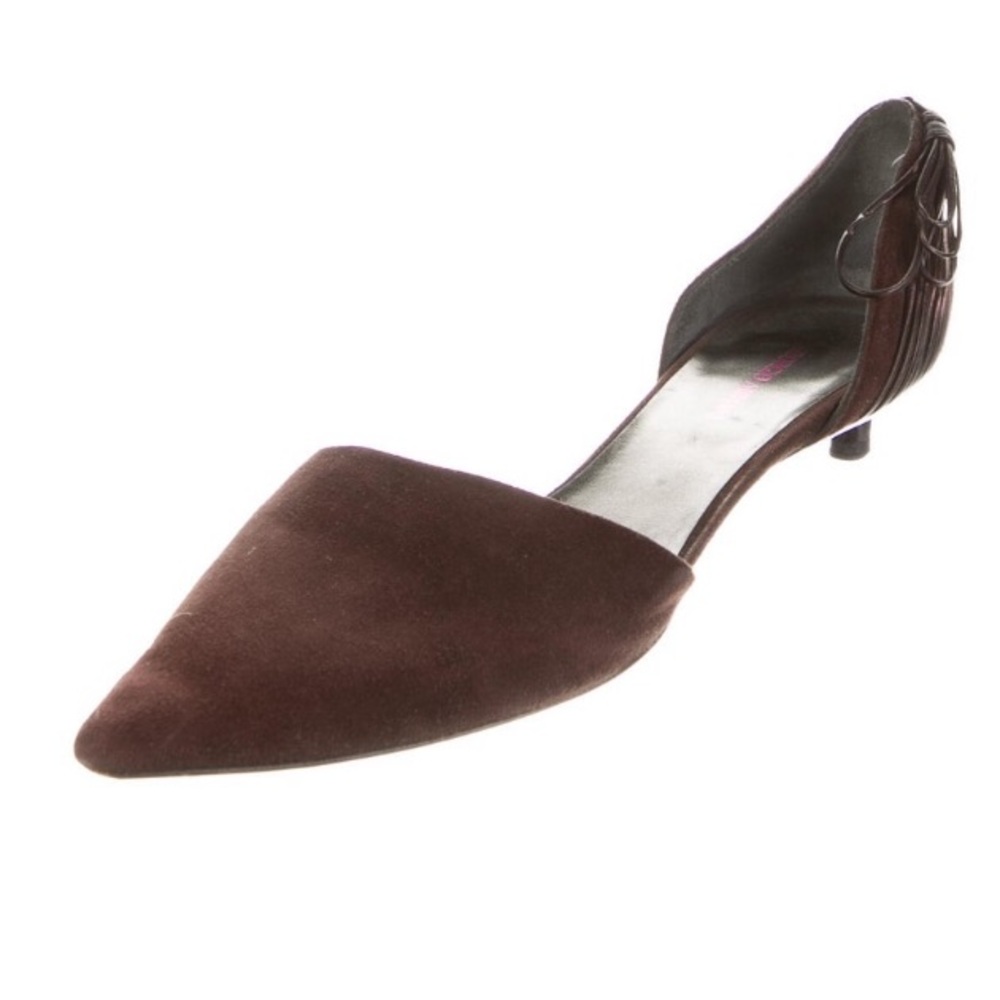 GIORGIO ARMANI Suede Leather Trim Embellishment D'Orsay Pumps - Picture 2 of 9